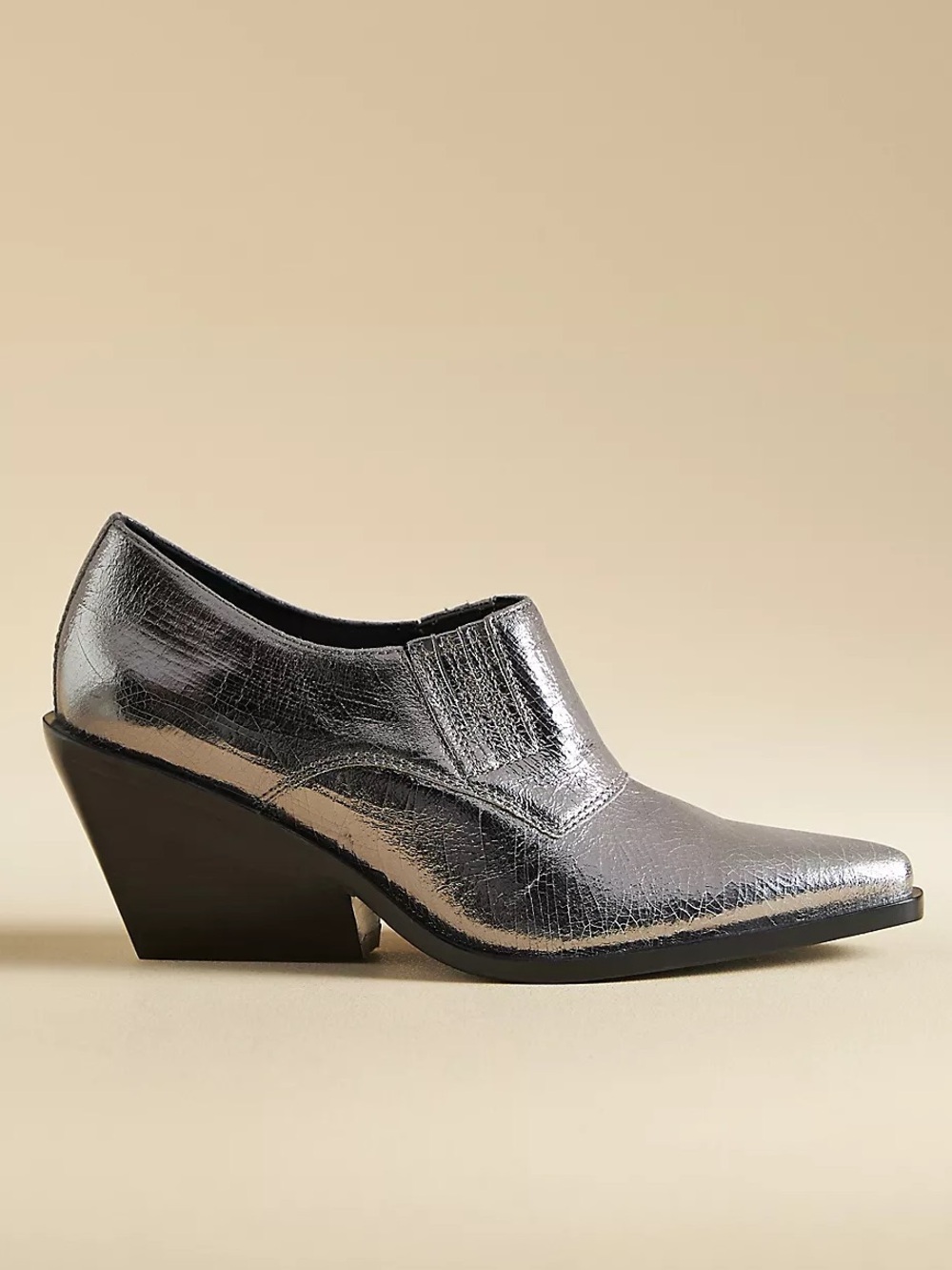 Seychelles Seattle Booties Silver Metallic Pewter Low Ankle Boot Urban Cowgirl 6